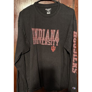 Indiana Hoosiers Champion Long Sleeve T-Shirt Black Men Sz L